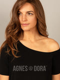 Agnes & Dora™ Off the Shoulder Everyday Tee Black