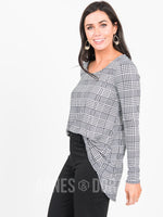 Agnes & Dora™ Everyday Tee L/S B&W Houndstooth