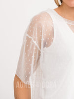 Agnes & Dora™ Mesh Tee Ivory Mini Dot