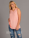 Agnes & Dora™ Essential Tank - V-Neck Peach