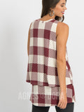 Agnes & Dora™ Tiered Tunic Buffalo Plaid - Black Cherry