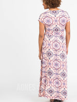 Agnes & Dora™ Crossover Maxi Dress Grand Mosaic Blush and Navy