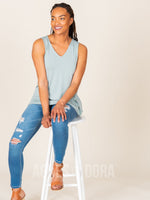 Agnes & Dora™ Essential Tank V-Neck Sage