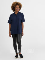 Agnes & Dora™ Dolman Top Button Down Navy