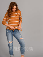 Agnes & Dora™ Breezy Sweater Terracotta Stripe