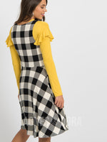 Agnes & Dora™ Fit & Flare Dress B&W Buffalo Plaid