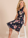 Agnes & Dora™ Fit & Flare Dress Navy/Rose Floral