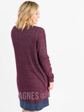 Agnes & Dora™ Open Front Thumbhole Cardi Raisin/White