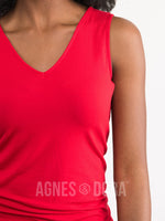 Agnes & Dora™ Fitted Tank V-Neck Fresh Red