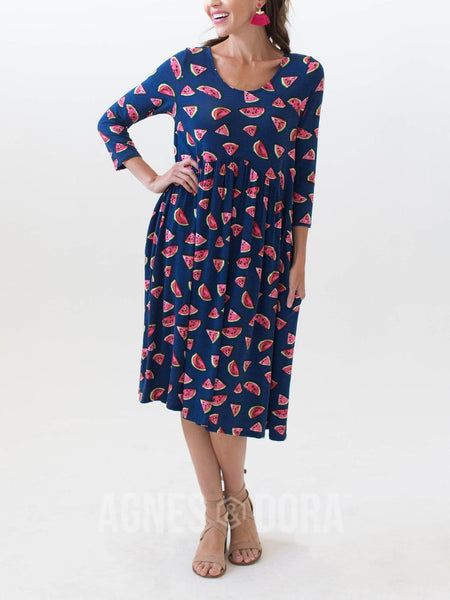 Agnes & Dora™ Muse Midi Dress Picnic Delight