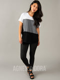 Agnes & Dora™ Colorblock Tee White/Grey/Black