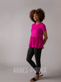 Agnes & Dora™ Relaxed Ruffle Tee Fuchsia Red