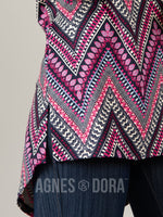 Agnes & Dora™ Essential Hi-Lo Tunic Pink Boho Chevron