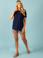 Agnes & Dora™ Side Button Top Navy