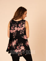 Agnes & Dora™ Sleeveless Muse Black/Blush Floral