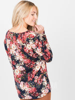 Agnes & Dora™ Urban Pullover Navy Mauve Floral