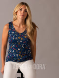 Agnes & Dora™ Favorite Tank Navy/Gold Floral