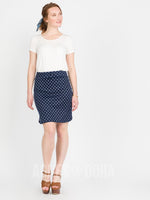 Agnes & Dora™ Live In Skirt Navy with White Pin Dot