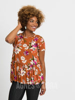 Agnes & Dora™ Relaxed Ruffle Tee Organic Girl Max Copper