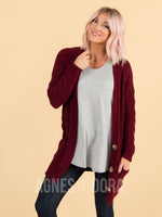 Agnes & Dora™ Boyfriend Cardigan Wine