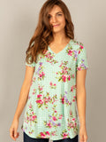 Agnes & Dora™ Everyday Tee Mint Check Floral