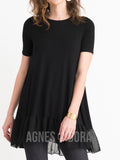 Agnes & Dora™ Black Chiffon Ruffle Tunic