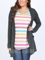 Agnes & Dora™ Essential Cardigan Hunter Green Solid