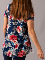 Agnes & Dora™ Everyday Tee Navy/Rose Floral