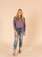 Agnes & Dora™ Batwing Sleeve Pullover Purple