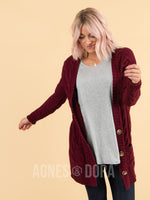 Agnes & Dora™ Boyfriend Cardigan Wine