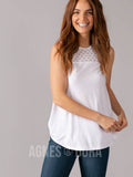 Agnes & Dora™ Eyelet Essential Tank White