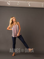 Agnes & Dora™ Essential Tank Scoop Neck Berry/Marigold Boho