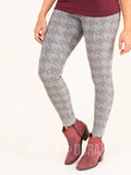 Agnes & Dora™ Knit Jegging Houndstooth - Tonal Gray (reenforced elastic waistband)