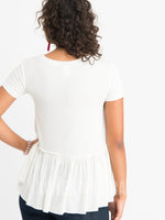 Agnes & Dora™ Relaxed Ruffle Tee Ivory