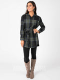 Agnes & Dora™ Flannel Tunic Simple Plaid Black/Green