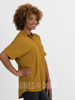 Agnes & Dora™ Dolman Top Button Down Wheat