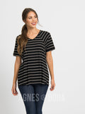 Agnes & Dora™ Love Top Pin Stripe B&W