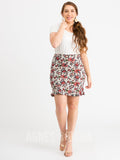 Agnes & Dora™ Flounce Pencil Skirt Mehndi Sprinkle Floral Sage and Rust