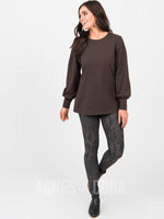 Agnes & Dora™ Blouson Tee Long Sleeve DK Brown