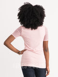 Agnes & Dora™ Sheer V-Neck Tee Pink