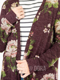 Agnes & Dora™ Cross Over Cardi Burgundy Floral