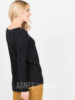 Agnes & Dora™ Everyday Tee Long Sleeve V-Neck Black