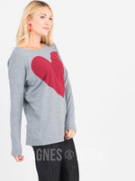 Agnes & Dora™ Urban Pullover Heather Gray with Heart