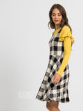 Agnes & Dora™ Fit & Flare Dress B&W Buffalo Plaid