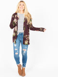 Agnes & Dora™ Cross Over Cardi Burgundy Floral