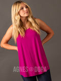 Agnes & Dora™ Essential Tank Scoop Neck Fuschia Red