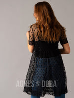 Agnes & Dora™ Short Mesh Easy Dress Black Dot