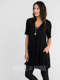 Agnes & Dora™ Limitless Button Tunic Black