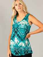 Agnes & Dora™ Essential Tank Aqua Boho Tie Dye