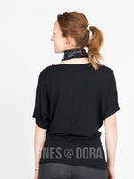 Agnes & Dora™ Dolman Tunic Short Sleeve Black